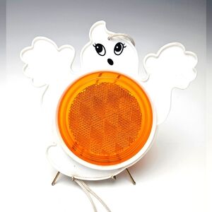 Halloween Safety Reflective Ghost Necklaces Decorations Loomco LOT Of 5 Five